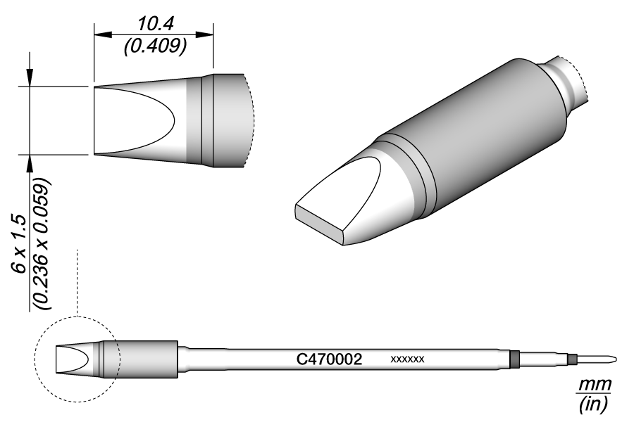 C470002 - Cartridge Chisel 6 x 1.5